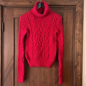 🐎 Ralph Lauren Red Cable knit Sweater Medium 🐎